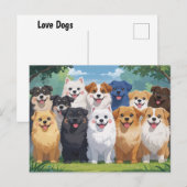 Liefde honden briefkaart (Voorkant / Achterkant)