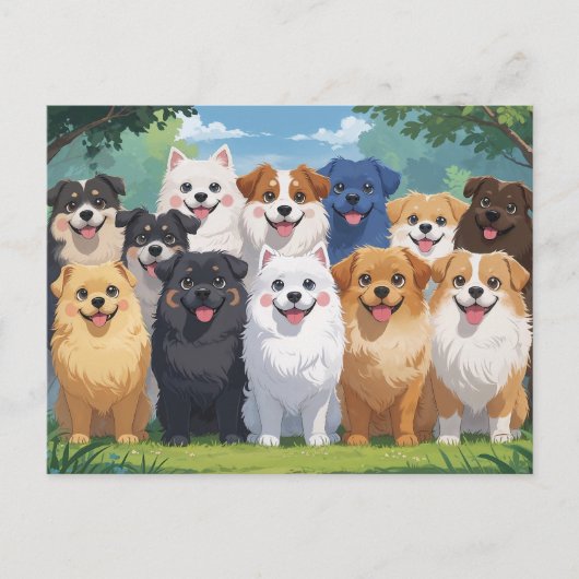 Liefde honden briefkaart (Voorkant)
