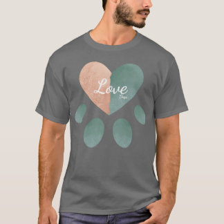 Liefde honden Hart Honden Poot Liefde vriend T-shirt