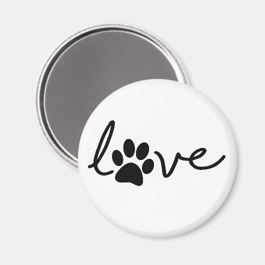 Liefde. Honden van katten poten. Dierendag. Magneet (Voorkant / Achterkant)