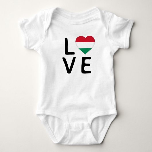 Liefde - Hongarije vlag Romper (Voorkant)