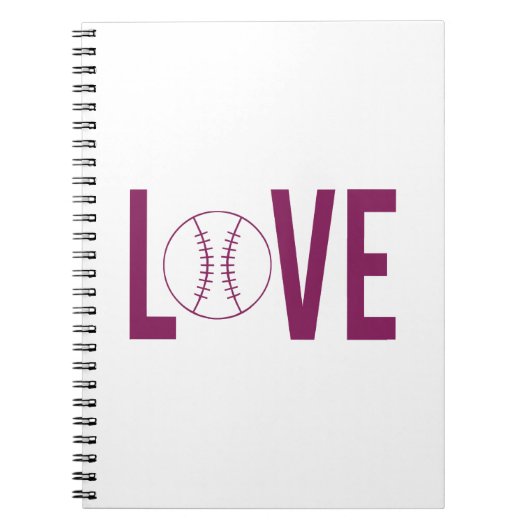 Liefde honkbal foto notitieboek (Voorkant)