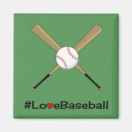 Liefde honkbal hashtag slogan sport green magneet