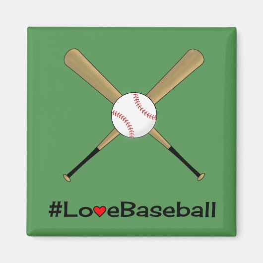 Liefde honkbal hashtag slogan sport green magneet (Voorkant)