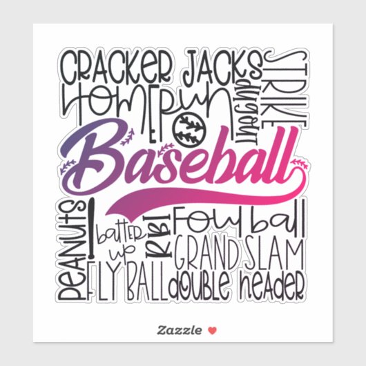 - Liefde Honkbal - Honkbal - Sticker (Vel)