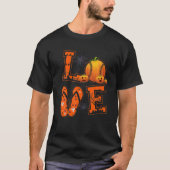 LIEFDE Honkbal Liefhebbers Spelers Pompoen Witch H T-shirt (Voorkant)