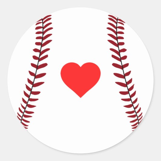 Liefde honkbal - Sportbal met hart Ronde Sticker (Voorkant)