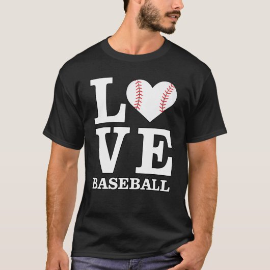 Liefde honkbal t-shirt (Voorkant)
