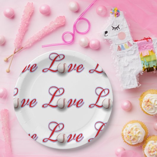 Liefde honkbal voor de liefde van het spel papieren bordje (Feest)