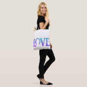 Liefde Hoofd Paars Tote Bag (Op model)