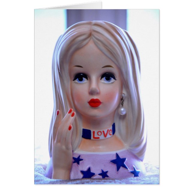 Liefde hoofd Vase Hippie Girl Groovy! (Voorkant)