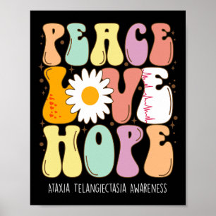 Liefde Hoop Ataxie Telangiectasia Bewustzijnscadea Poster