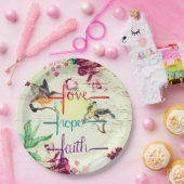Liefde, hoop, Borden met getrouwe papieren Papieren Bordje (Feest)