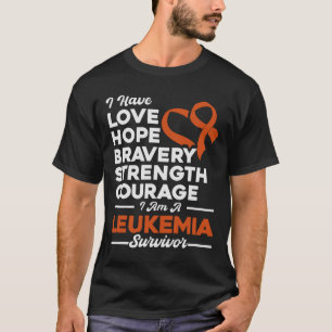 Liefde Hoop Dapperheid Kracht Leukemie Bewustzijn T-shirt