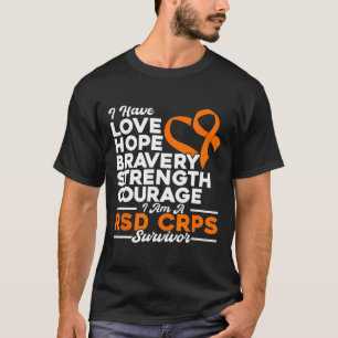 Liefde Hoop Dapperheid Kracht RSD CRPS Bewustzijn T-shirt