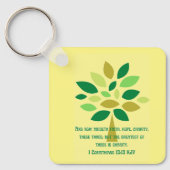 Liefde, hoop en liefdadigheid gebaseerd op geloof sleutelhanger (Voorkant)