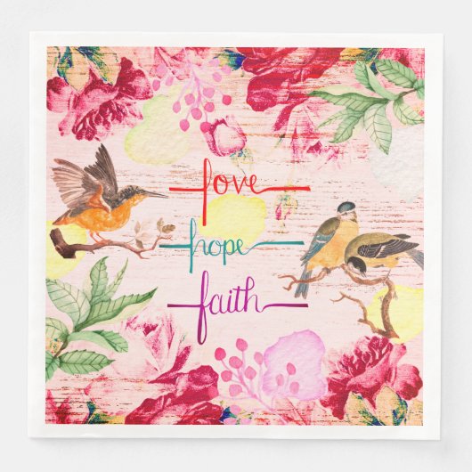Liefde, Hoop, Faith Napkins Servet (Voorkant)