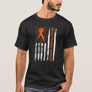 Liefde Hoop Geloof Amerikaanse vlag Multiple Scler T-shirt