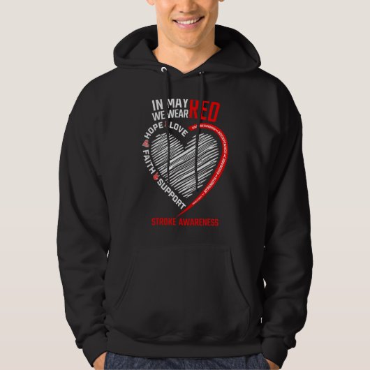 Liefde Hoop Geloof In Mei Draag we Red Survivor St Hoodie (Voorkant)