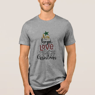 Liefde Hoop Liefde Vrede Kerstmis Tri-Blend Shirt
