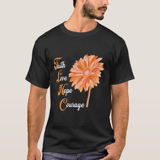 Liefde Hoop Moed Aml Leukemie Bewustzijn T-shirt (Voorkant)