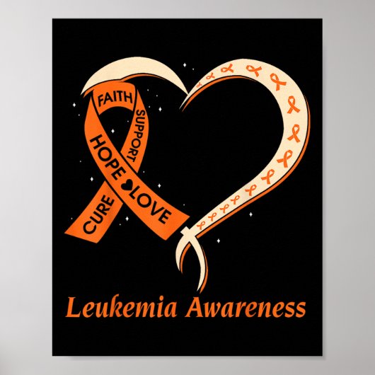 Liefde Hoop Steun Leukemie Kanker Bewustzijn Sinaa Poster (Voorkant)