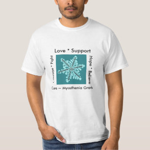 Liefde/Hoop/Vecht/Cure - Myasthenia Bewustheid T-shirt