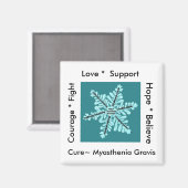 Liefde / Hoop / Vecht / Genezing - Myasthenia Bewu Magneet (Voorkant / Achterkant)
