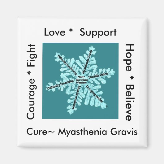 Liefde / Hoop / Vecht / Genezing - Myasthenia Bewu Magneet (Voorkant)