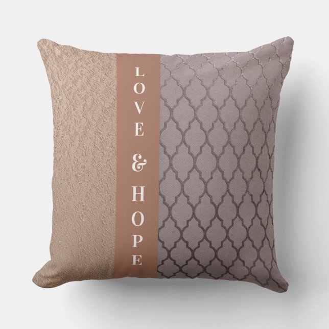 Liefde & Hope Roos Damask/Gold Shimmery Pillow Kussen (Voorkant)
