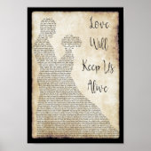 Liefde houdt ons in leven in het Man Lady Dancing Poster (Voorkant)