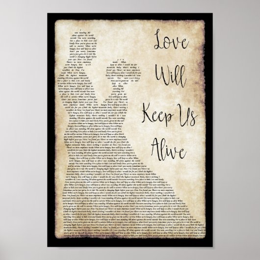 Liefde houdt ons in leven in het Man Lady Dancing Poster (Voorkant)