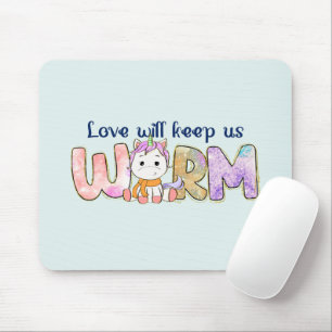Liefde houdt ons woest Unicorn Winter Muismat