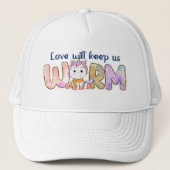 Liefde houdt ons woest | Unicorn Winter Trucker Pet (Voorkant)