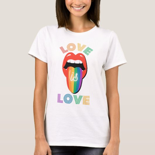 Liefde houdt van Cute Lips LGBTQ Pride Month T-shirt (Voorkant)
