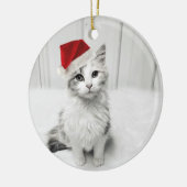 Liefde, huisdier naam foto Vrolijk kerstfeest Sant Keramisch Ornament (Links)