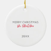 Liefde, huisdier naam foto Vrolijk kerstfeest Sant Keramisch Ornament (Achterkant)