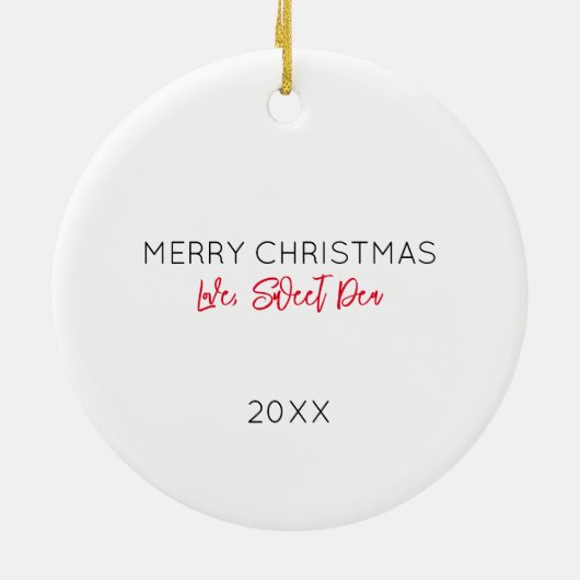 Liefde, huisdier naam foto Vrolijk kerstfeest Sant Keramisch Ornament (Achterkant)