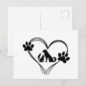 Liefde huisdieren poten  briefkaart (Voorkant / Achterkant)