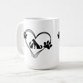 Liefde huisdieren poten  koffiemok (Voorkant links)