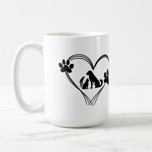 Liefde huisdieren poten  koffiemok (Links)