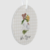 Liefde HUISDIERNAAM Gingham Terriër Hond Aquarel K Ornament (voorkant)
