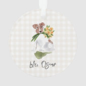Liefde HUISDIERNAAM Gingham Terriër Hond Aquarel K Ornament (achterkant)