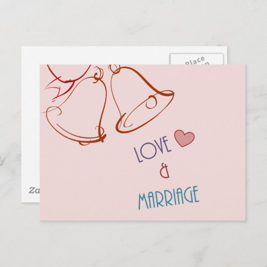 Liefde & huwelijk briefkaart (Voorkant / Achterkant)