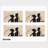  Liefde & Huwelijk Lesbisch Bruiloft Longfellow Rechthoekige Sticker (Vel)