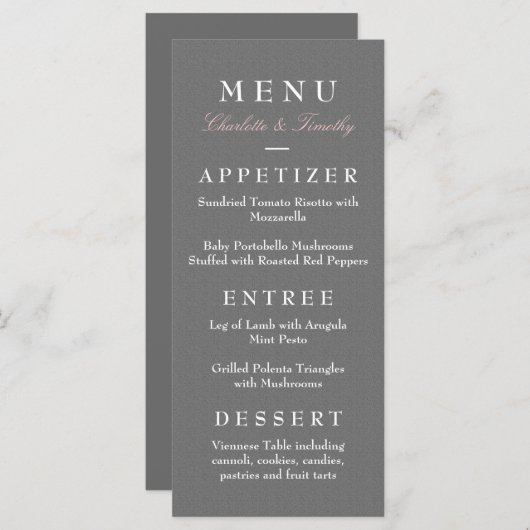Liefde & Huwelijk Modern Wedding Menu (Voorkant / Achterkant)