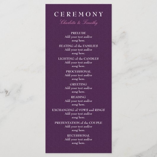 Liefde & Huwelijk Modern Wedding Programma Programmakaart (Voorkant)