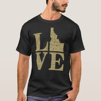 Liefde Idaho Versleten Vintage ID Thuis Trots T-shirt