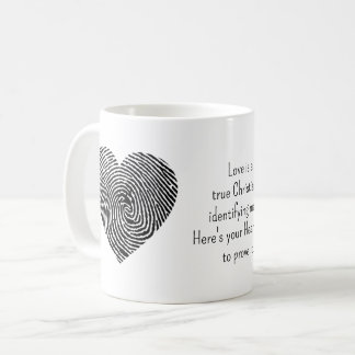 Liefde identificatiemarkering van ware christenen koffiemok