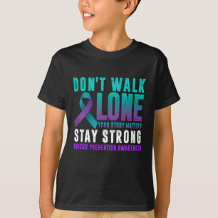 Liefde iemand loopt niet alleen Blauwgroen Paarse T-shirt